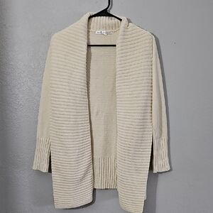 Seven7 Cream Open Front Cardigan Sweater, Womens Small